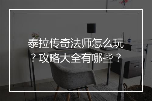 泰拉传奇法师怎么玩？攻略大全有哪些？