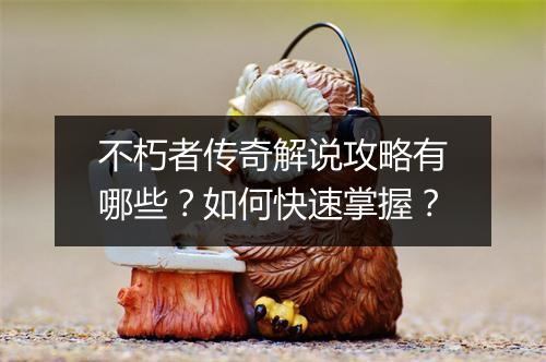 不朽者传奇解说攻略有哪些？如何快速掌握？