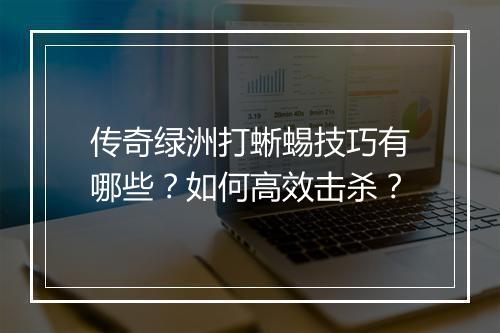 传奇绿洲打蜥蜴技巧有哪些？如何高效击杀？