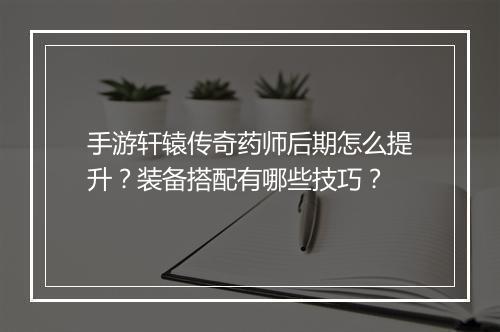 手游轩辕传奇药师后期怎么提升？装备搭配有哪些技巧？