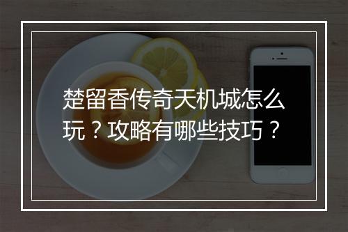 楚留香传奇天机城怎么玩？攻略有哪些技巧？