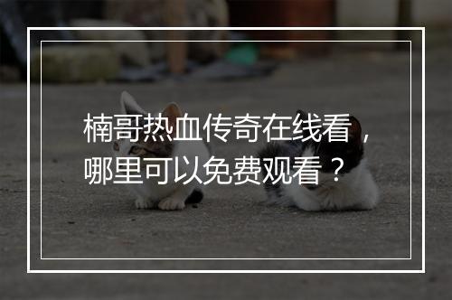 楠哥热血传奇在线看，哪里可以免费观看？