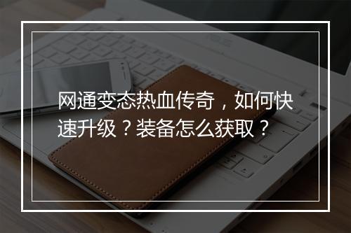 网通变态热血传奇，如何快速升级？装备怎么获取？