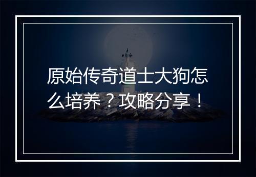 原始传奇道士大狗怎么培养？攻略分享！