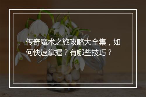 传奇魔术之旅攻略大全集，如何快速掌握？有哪些技巧？