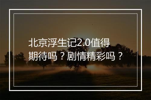 北京浮生记2.0值得期待吗？剧情精彩吗？