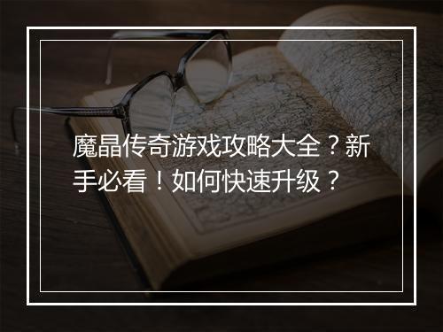 魔晶传奇游戏攻略大全？新手必看！如何快速升级？