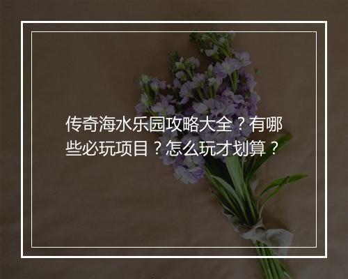 传奇海水乐园攻略大全？有哪些必玩项目？怎么玩才划算？