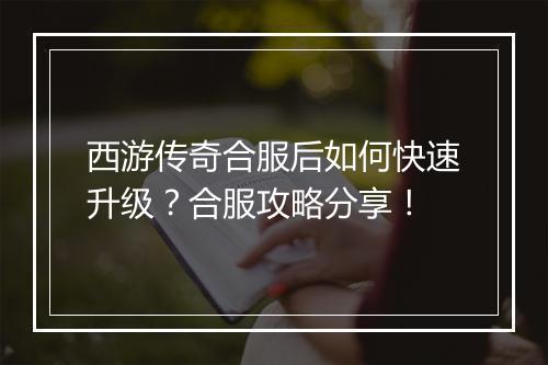 西游传奇合服后如何快速升级？合服攻略分享！