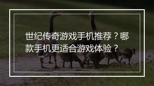世纪传奇游戏手机推荐？哪款手机更适合游戏体验？