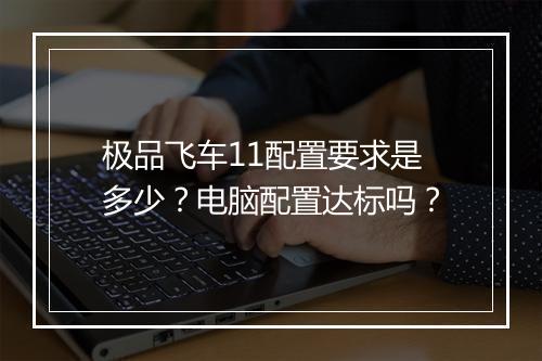 极品飞车11配置要求是多少？电脑配置达标吗？