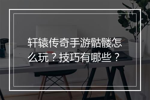 轩辕传奇手游骷髅怎么玩？技巧有哪些？