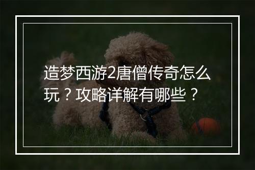 造梦西游2唐僧传奇怎么玩？攻略详解有哪些？