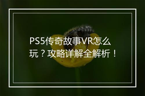 PS5传奇故事VR怎么玩？攻略详解全解析！