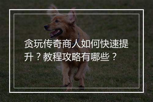 贪玩传奇商人如何快速提升？教程攻略有哪些？