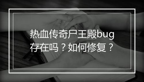 热血传奇尸王殿bug存在吗？如何修复？
