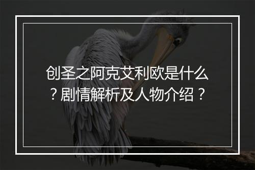 创圣之阿克艾利欧是什么？剧情解析及人物介绍？
