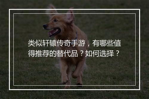 类似轩辕传奇手游，有哪些值得推荐的替代品？如何选择？