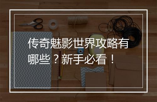 传奇魅影世界攻略有哪些？新手必看！