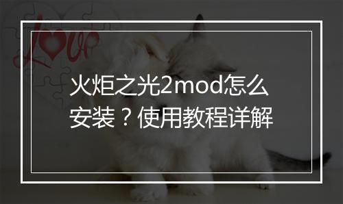 火炬之光2mod怎么安装？使用教程详解