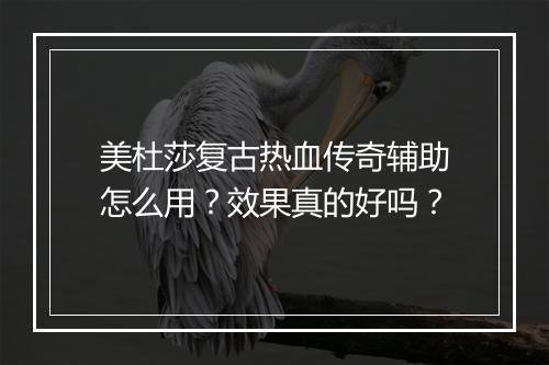 美杜莎复古热血传奇辅助怎么用？效果真的好吗？