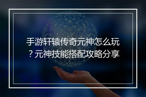 手游轩辕传奇元神怎么玩？元神技能搭配攻略分享