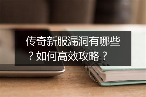 传奇新服漏洞有哪些？如何高效攻略？