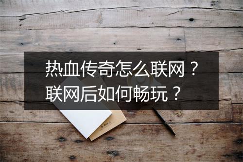 热血传奇怎么联网？联网后如何畅玩？