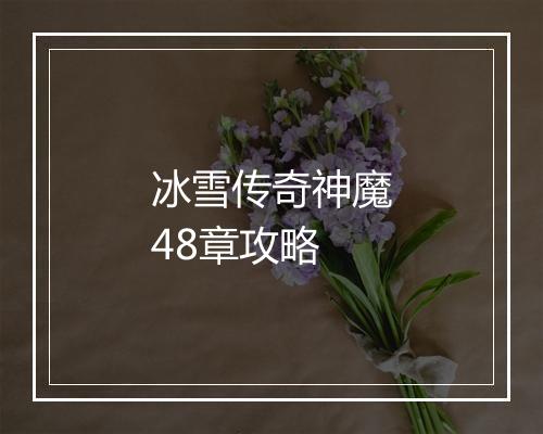 冰雪传奇神魔48章攻略