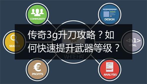 传奇3g升刀攻略？如何快速提升武器等级？