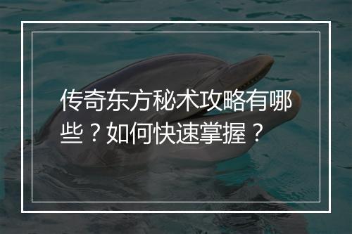 传奇东方秘术攻略有哪些？如何快速掌握？