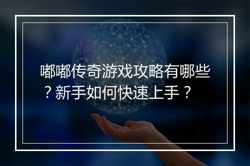 嘟嘟传奇游戏攻略有哪些？新手如何快速上手？
