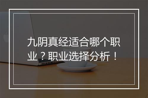 九阴真经适合哪个职业？职业选择分析！