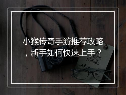 小猴传奇手游推荐攻略，新手如何快速上手？