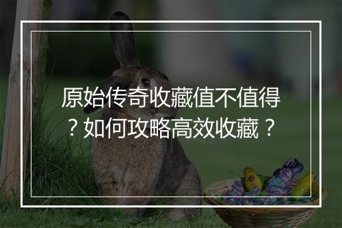 原始传奇收藏值不值得？如何攻略高效收藏？