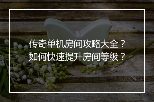 传奇单机房间攻略大全？如何快速提升房间等级？