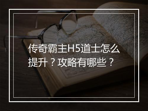 传奇霸主H5道士怎么提升？攻略有哪些？