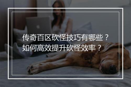 传奇百区砍怪技巧有哪些？如何高效提升砍怪效率？