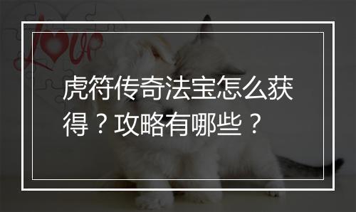 虎符传奇法宝怎么获得？攻略有哪些？