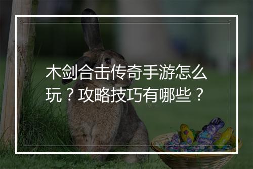 木剑合击传奇手游怎么玩？攻略技巧有哪些？