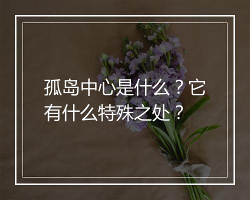 孤岛中心是什么？它有什么特殊之处？