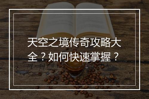 天空之境传奇攻略大全？如何快速掌握？