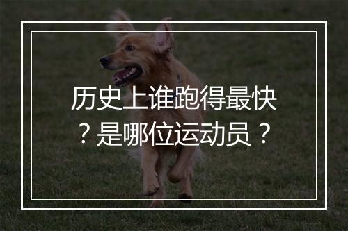 历史上谁跑得最快？是哪位运动员？