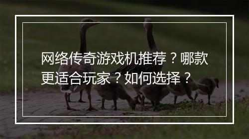 网络传奇游戏机推荐？哪款更适合玩家？如何选择？