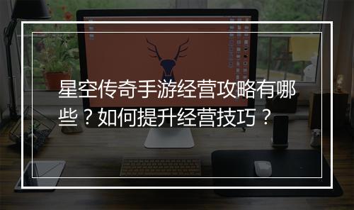 星空传奇手游经营攻略有哪些？如何提升经营技巧？