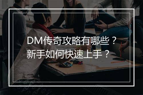 DM传奇攻略有哪些？新手如何快速上手？