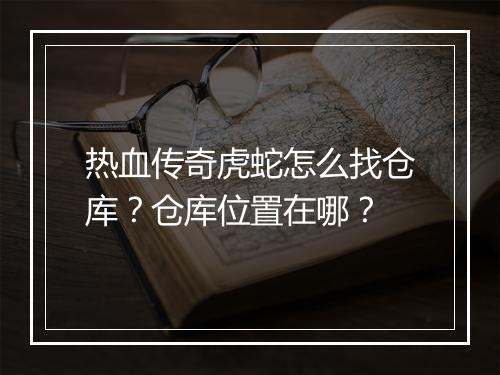 热血传奇虎蛇怎么找仓库?仓库位置在哪?