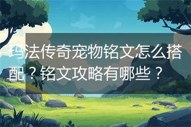 玛法传奇宠物铭文怎么搭配？铭文攻略有哪些？