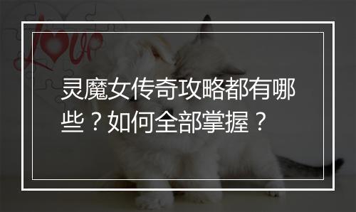 灵魔女传奇攻略都有哪些？如何全部掌握？