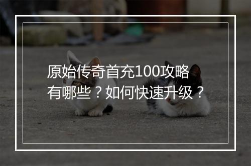 原始传奇首充100攻略有哪些？如何快速升级？